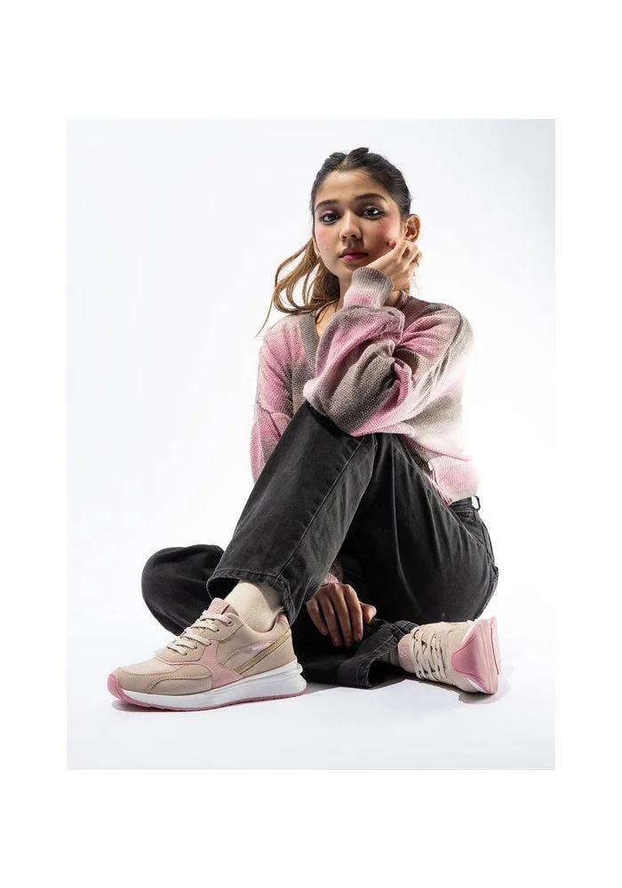 Bacca Bucci Beige and Pink NYC Low-Top  Sneakers—for Gen Z Fashionistas for Women | Best Price UAE